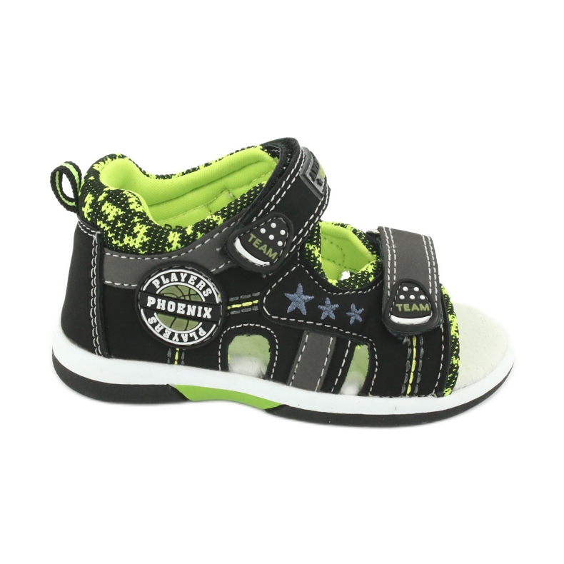 American Club Sandalias de niños Inserto de cuero DR15/20 Negro y verde