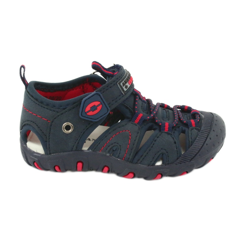 American Club Sandalias de niños Inserto de cuero DR08/20 azul marino Velcro