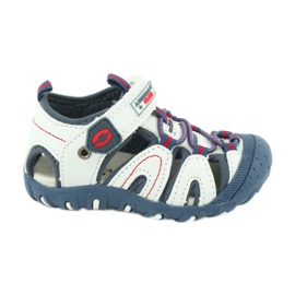 Sandalias con velcro American Club DR08 / 20 para niño blanco rojo azul