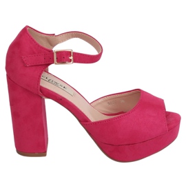 Sandalias tacón fucsia 9R56 Peach rosado Sandalias tacón fucsia 9R56 Peach rosado