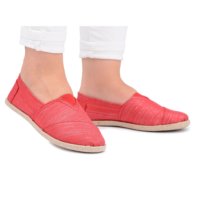 NEWS Alpargatas con purpurina rojas de mujer de Emmera rojo