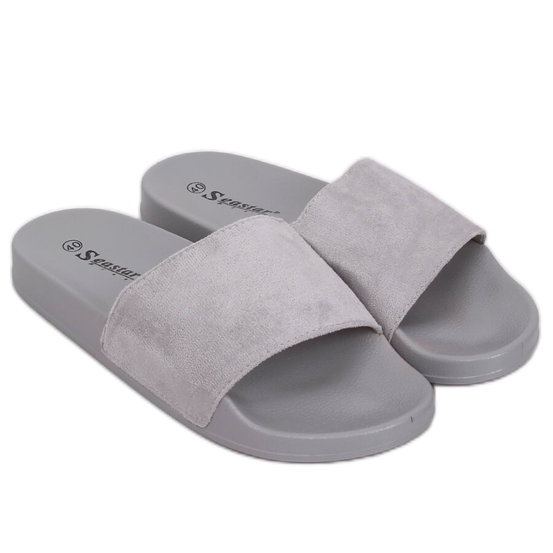 Pantuflas simples grises CK98 Gris marrón Pantuflas simples grises CK98 Gris marrón
