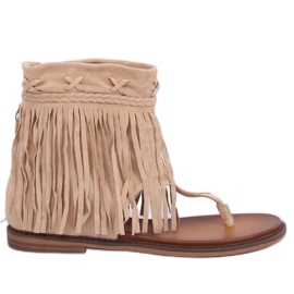 Chanclas beige con pala NS129P Beige