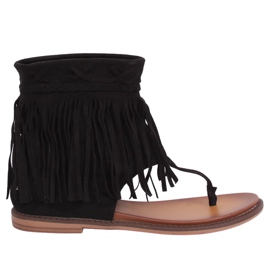 Chanclas negras con empeine NS129P Negro