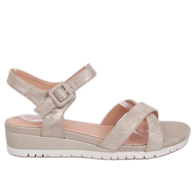Sandalias con cuña baja dorado NS115P LT.GOLD