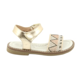 American Club Sandalias de oro para niñas con lentejuelas de cuero Inserto GC08/20 dorado American Club Sandalias de oro para niñas con lentejuelas de cuero Inserto GC08/20 dorado