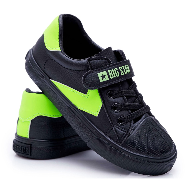 Zapatos Infantiles Zapatillas Big Star Con Velcro Negro FF374121