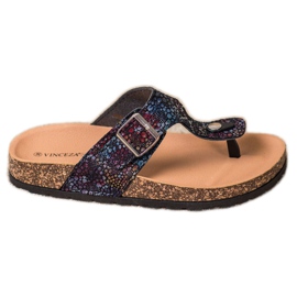 Chanclas con hebilla VINCEZA negro multicolor Chanclas con hebilla VINCEZA negro multicolor