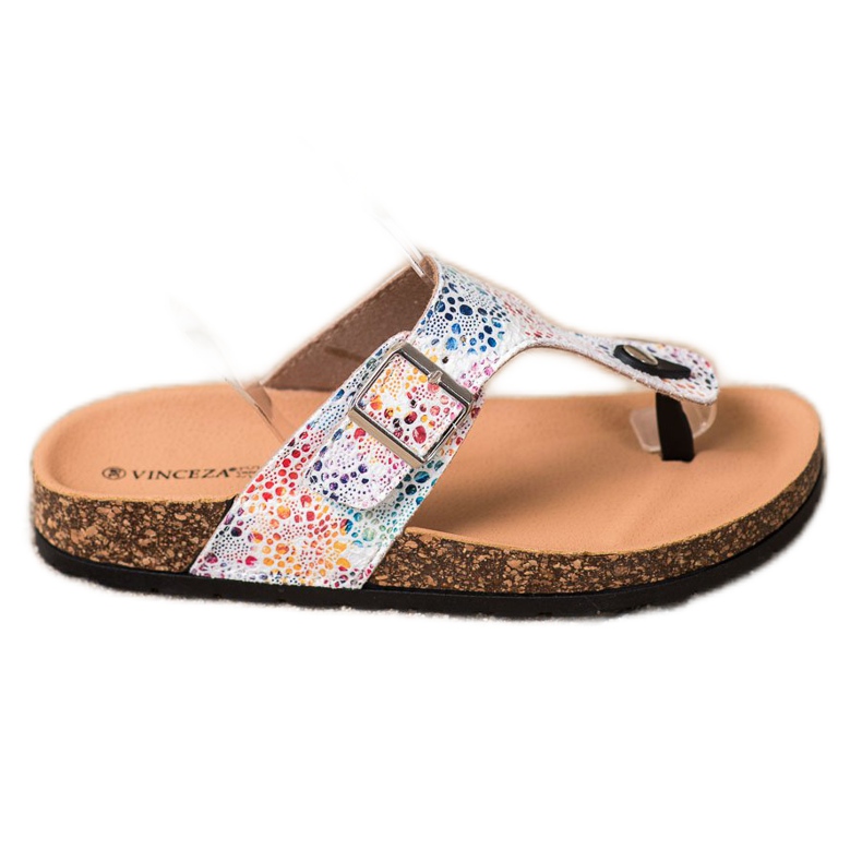 Chanclas con hebilla VINCEZA blanco multicolor