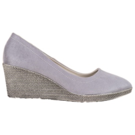Goodin Zapatos de tacón de ante con cuña gris Goodin Zapatos de tacón de ante con cuña gris