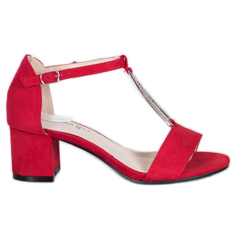 Goodin Elegantes sandalias de tacón rojo