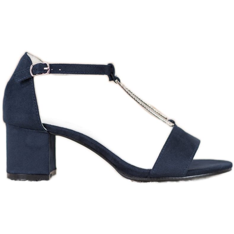 Goodin Elegantes sandalias de tacón azul marino azul