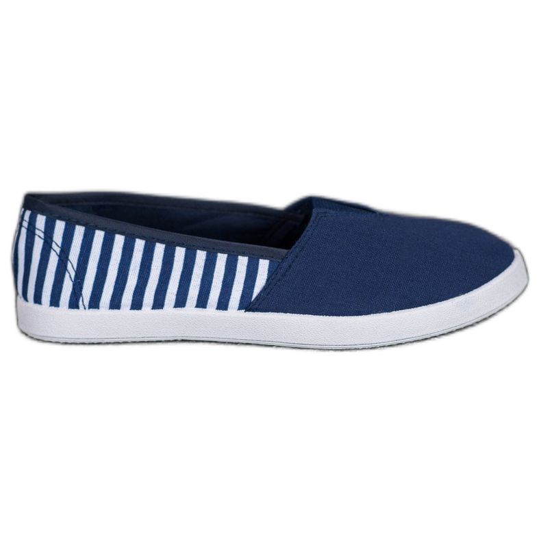SHELOVET Slipons azul marino con rayas