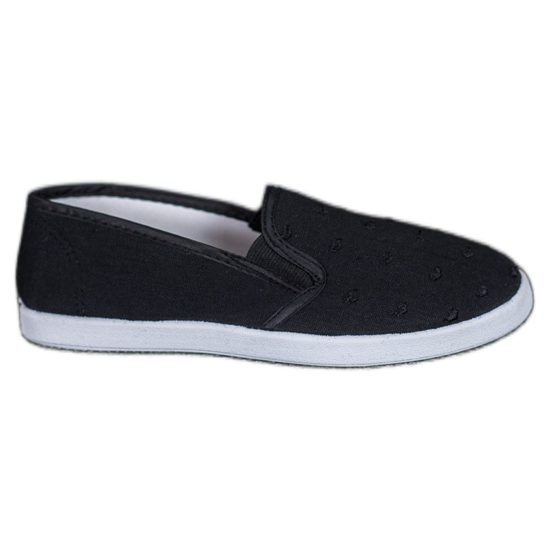 SHELOVET Slipons negros en corazones