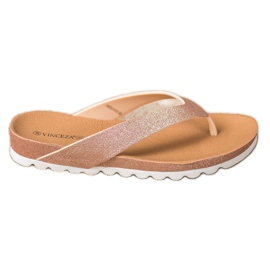 Chanclas VINCEZA con purpurina rosado amarillo
