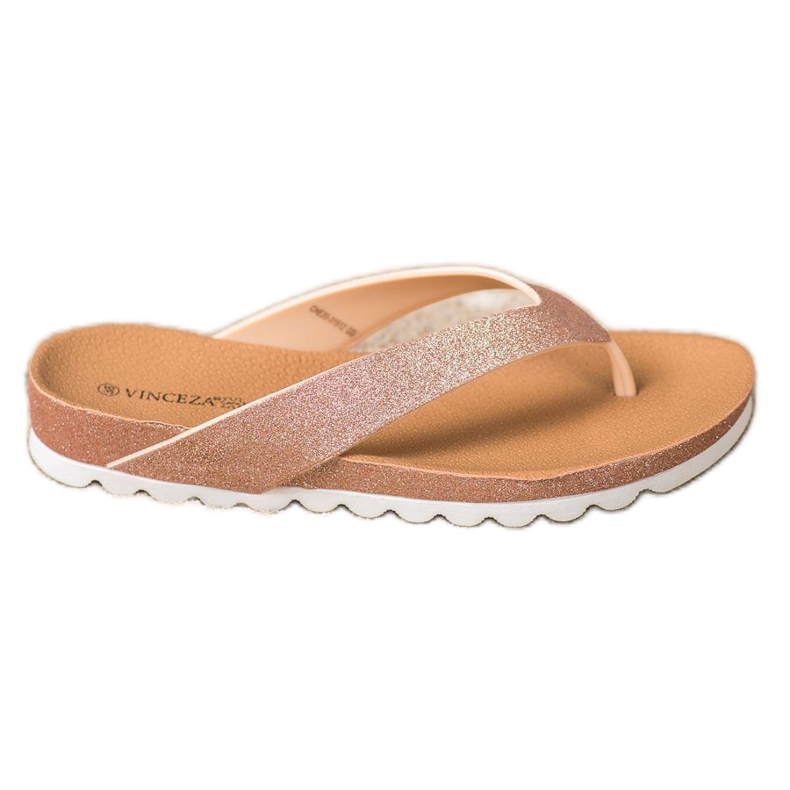Chanclas VINCEZA con purpurina rosado amarillo