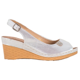 Sandalias Cuña Brillante VINCEZA gris