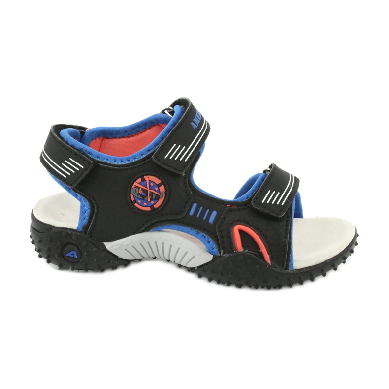 American Club Sandalias American HL20/20 plantilla de piel negro/azul
