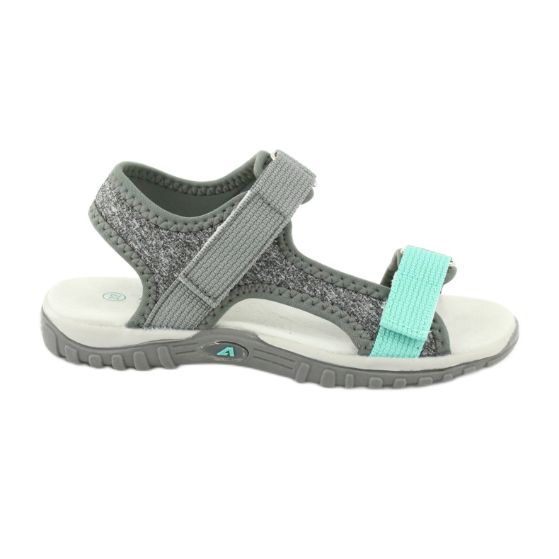 Sandalias American Club RL24/20 gris con aplicación de piel