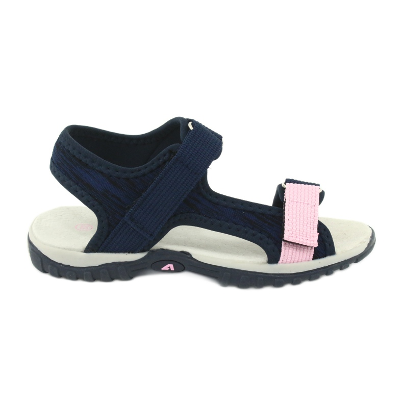 Sandalias con aplicación de cuero American Club RL24 / 20 azul marino rosado