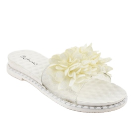 Zapatillas blancas con flores N-49 blanco