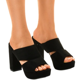 Tacones de ante negro 9R55