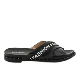 Pantuflas negras fashion 888-1 negro