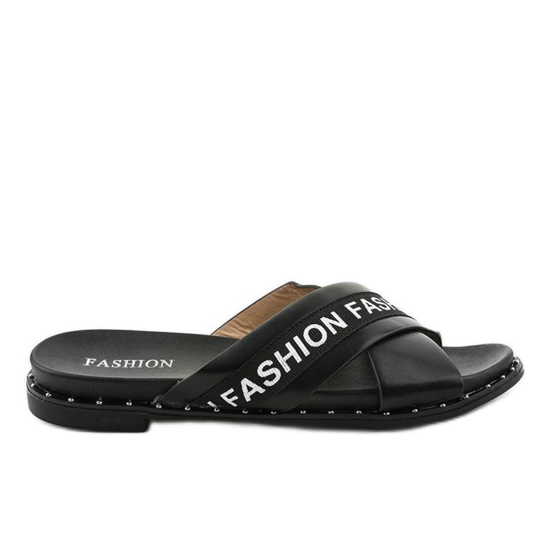 Pantuflas negras fashion 888-1 negro