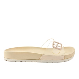 Zapatillas beige transparentes con hebilla SE-9606