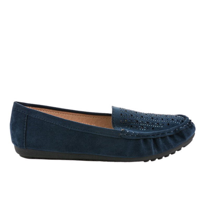 Mocasines azul marino calados con lentejuelas YSD823Y