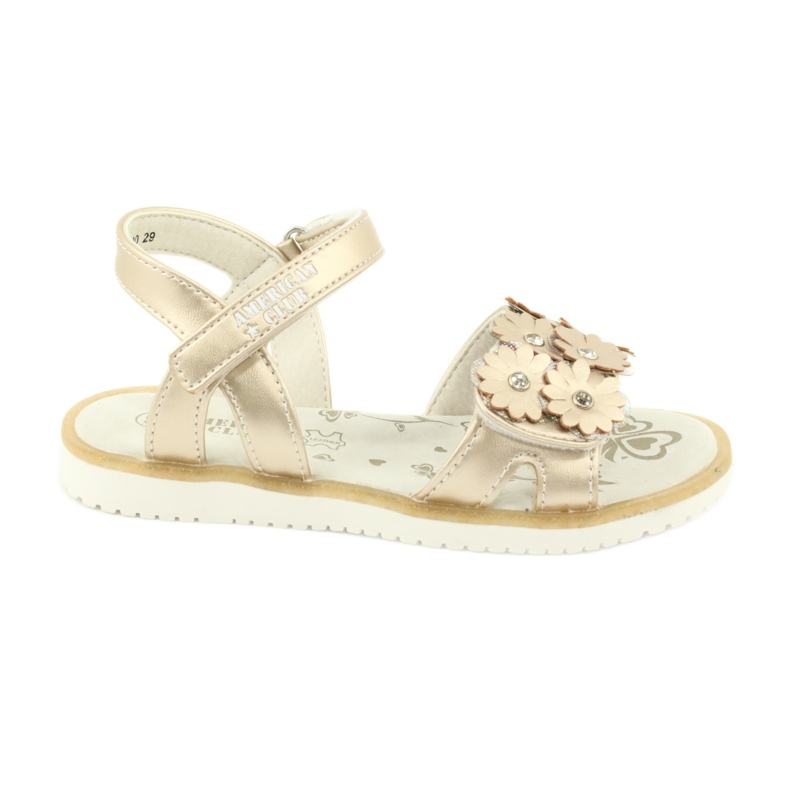 Sandalias doradas con flores y lentejuelas American Club XD10/20 dorado