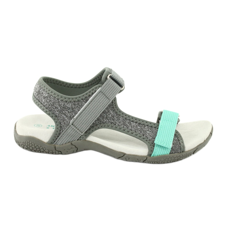 Sandalias con inserción de piel American Club RL23 / 20 gris verde