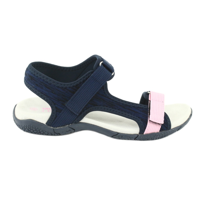 Sandalias con inserción de piel American Club RL23 / 20 azul marino rosado