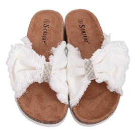 Zapatillas de lona en el corcho blanco BG60P Blanco