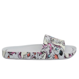 Pantuflas gris unicornio CK83 Gris multicolor Pantuflas gris unicornio CK83 Gris multicolor