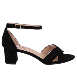 Sandalias de tacón negras F189P Black negro
