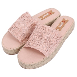T353P Pantuflas alpargatas rosas rosado
