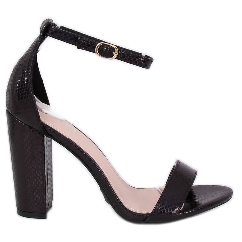 Sandalias de tacón holográficas TU135P Negro