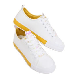 Zapatillas de mujer blancas y amarillas A88-23 Yellow blanco amarillo