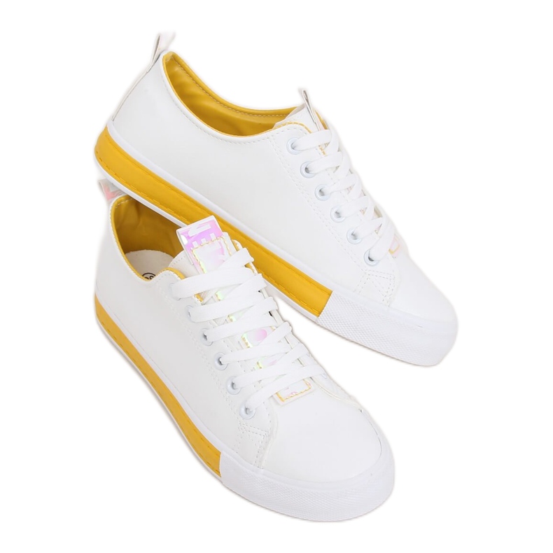 Zapatillas de mujer blancas y amarillas A88-23 Yellow blanco amarillo