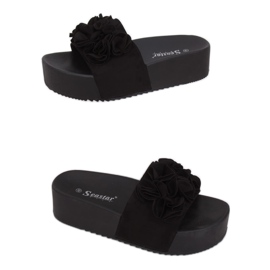 Negro CK148P Pantuflas negras de suela alta
