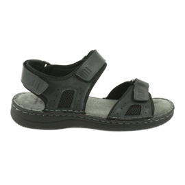 Cómodas sandalias deportivas de piel American Club CY13 / 20 negro
