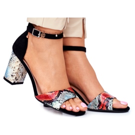 Sandalias de Mujer en Tacón Alto Sergio Leone Negro SK873 multicolor