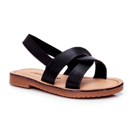 FRROCK Sandalias sin cordones Bambino negras para niños con banda elástica negro FRROCK Sandalias sin cordones Bambino negras para niños con banda elástica negro
