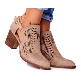 Bellucci Botas de Mujer con Recorte Primavera Beige Velluci