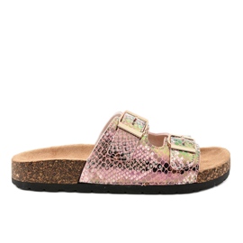 Zapatillas rosa con hebillas DZ101-11 rosado multicolor