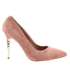 Tacones de gamuza ecológica DD50P clásicos rosas