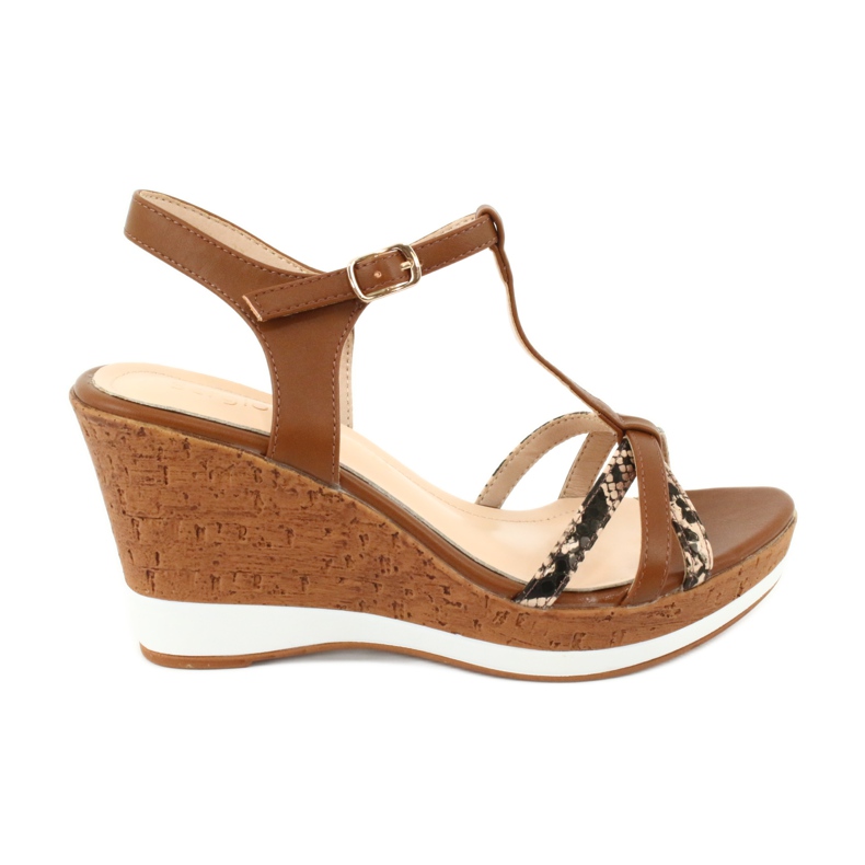 Sandalias en la cuña Sergio Leone SK308 marrón