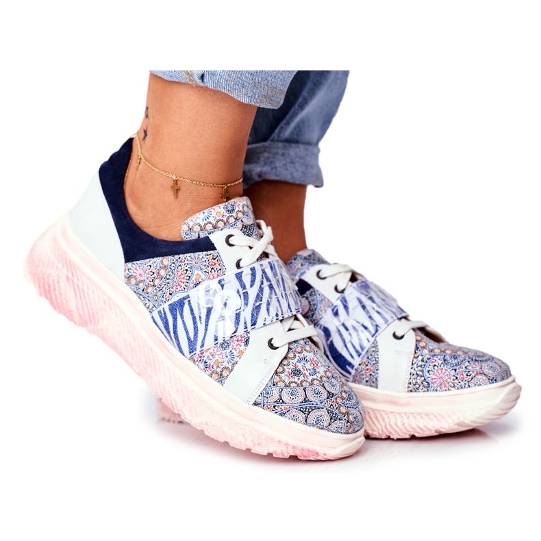 Zapatillas Deportivas Mujer Piel Zapatillas Maciejka 04448-27 marrón azul marino