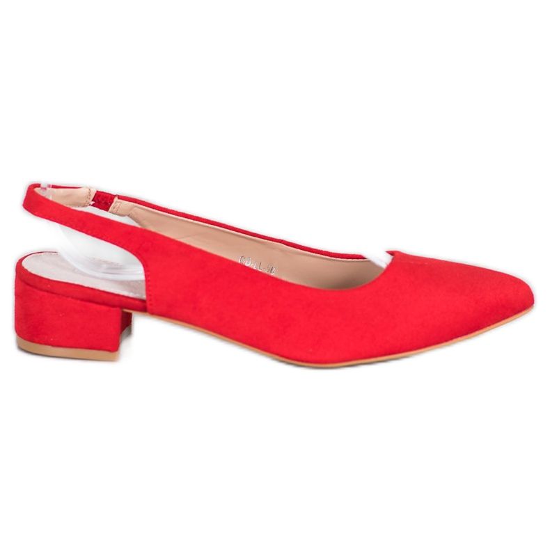 Goodin Zapatos de tacón con tacón descubierto rojo